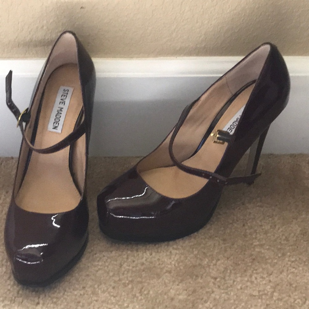 Platform 4inch wine color Mary Jane